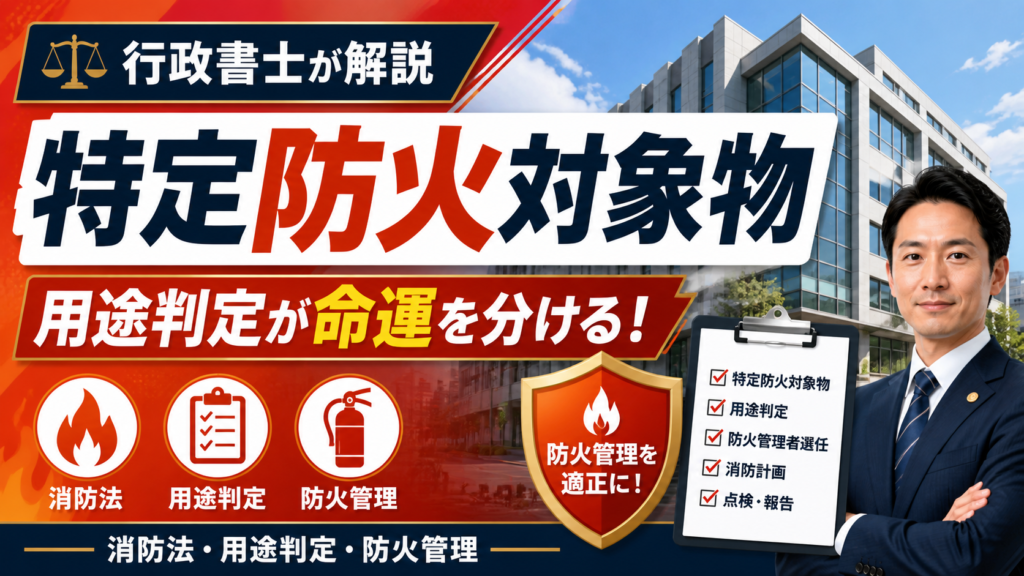 【行政書士が解説】あなたの施設は「特定防火対象物」？用途判定が命運を分ける理由！