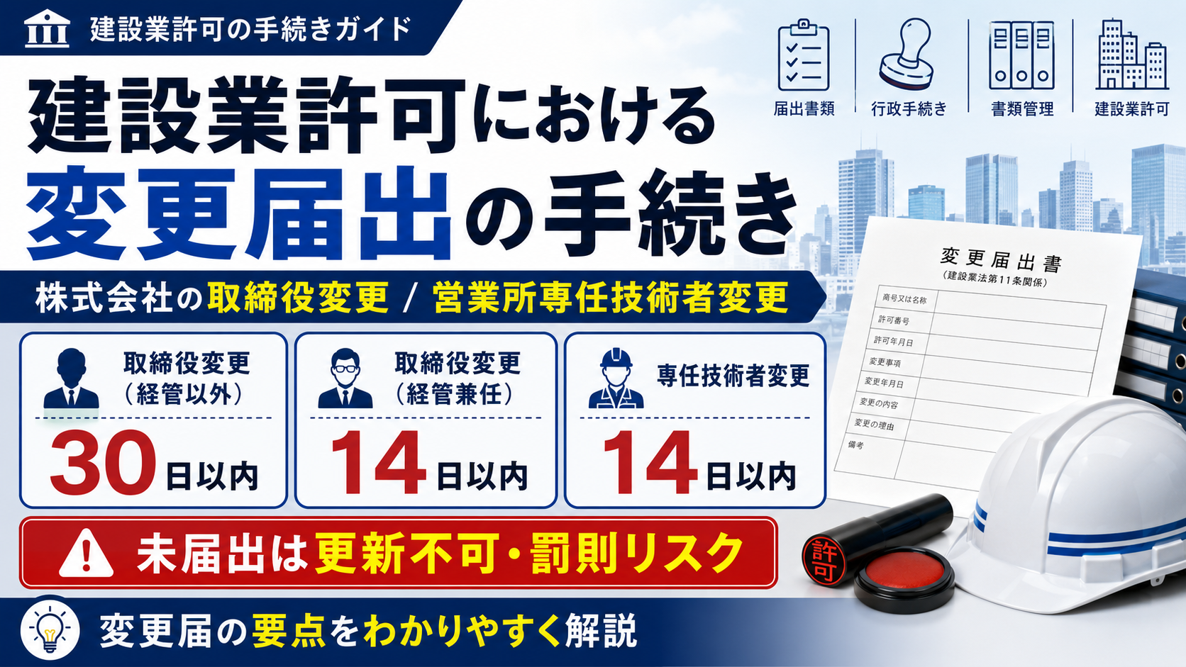 建設業許可における変更届出の手続き